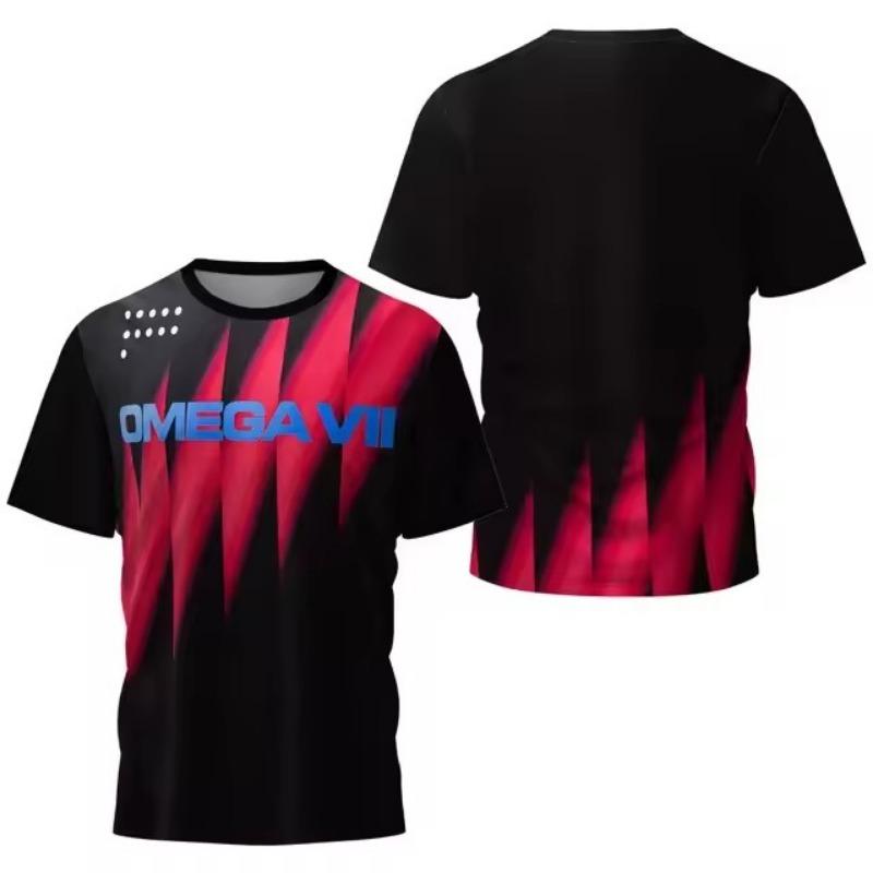 Modern Neon Pattern Men's Table Tennis T-Shirt Men Summer Tennis Badminton T-Shirt Top Table Tennis Club Quick Dry Short Sleeved