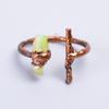 Fancy Ethiopian Opal Gemstone Copper Eternity Electroformed Promise Ring Jewelry V-56