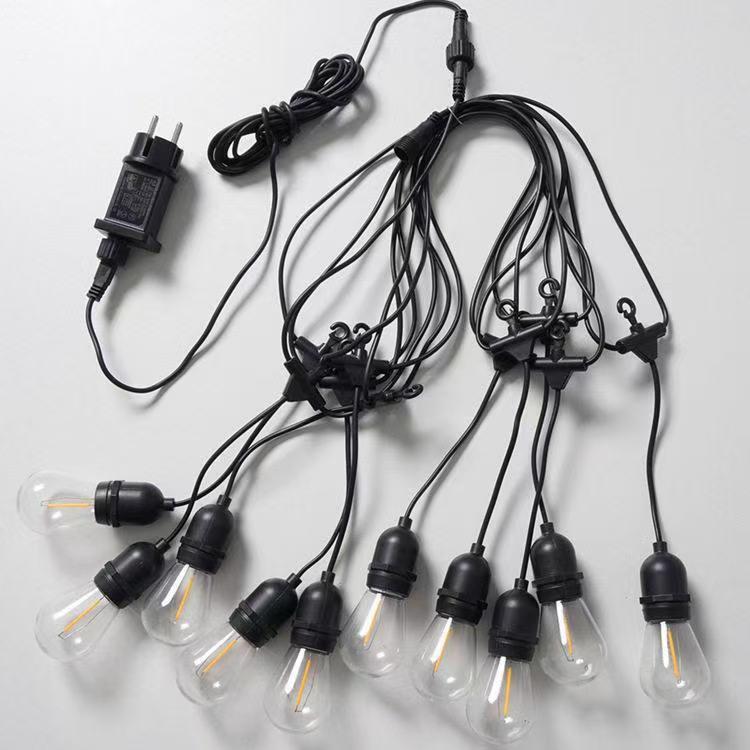 S14 Outdoor Waterproof LED Tent String Lights - High Brightness Pendant for Garden & Courtyard Decor
