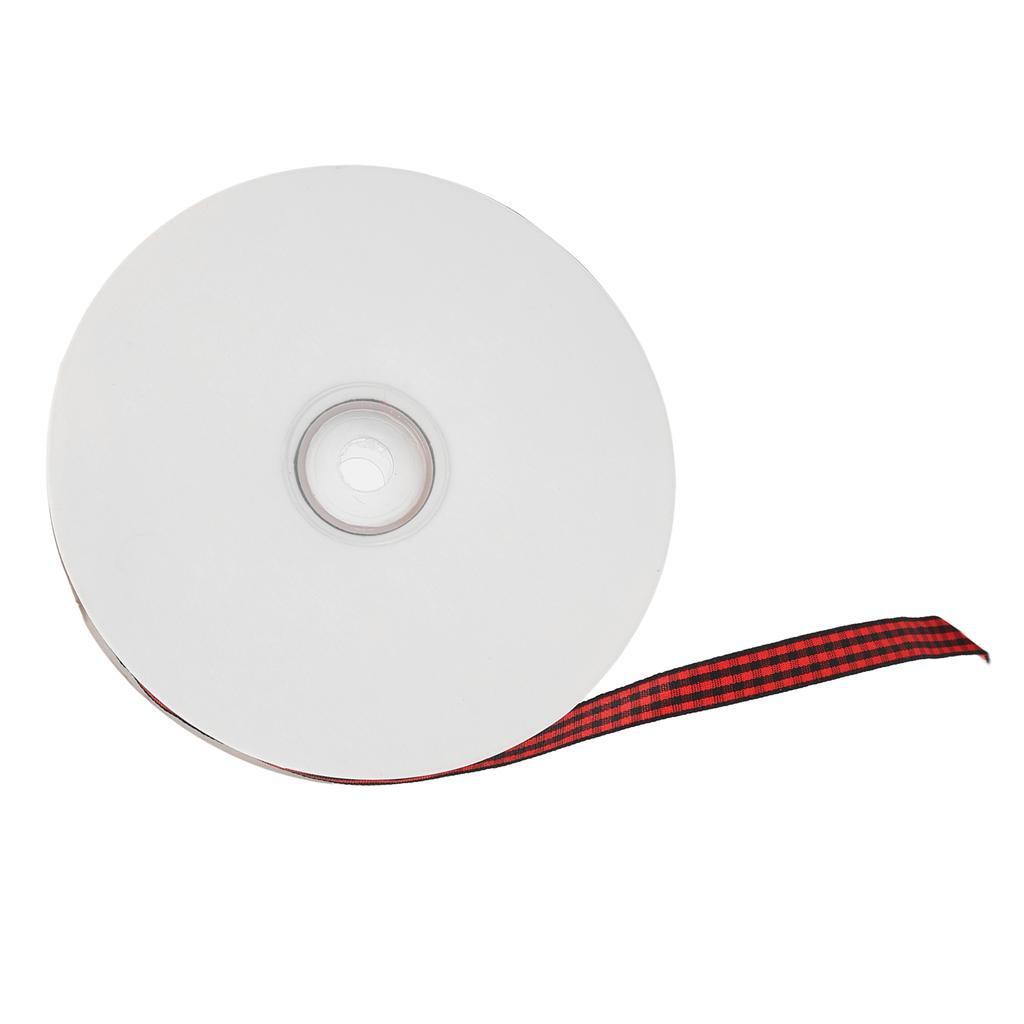 100yd Red Black Plaid Ribbon Lattice Design Smoother Texture Plaid Ribbon Wired for Gift Wrapping