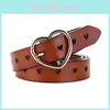 Fashion Ladies Leather Belt With Pin Buckle And Heart Pattern For Stylish Daily Use
