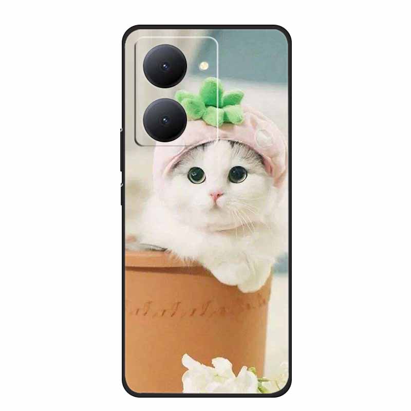 For VIVO Y36 Y78m Y27 5G Case Animals Soft Silicone Back Cover Phone Cases for VIVO Y27 5G VIVOY36 5G 6.64" Cool Wolf Cat Fundas