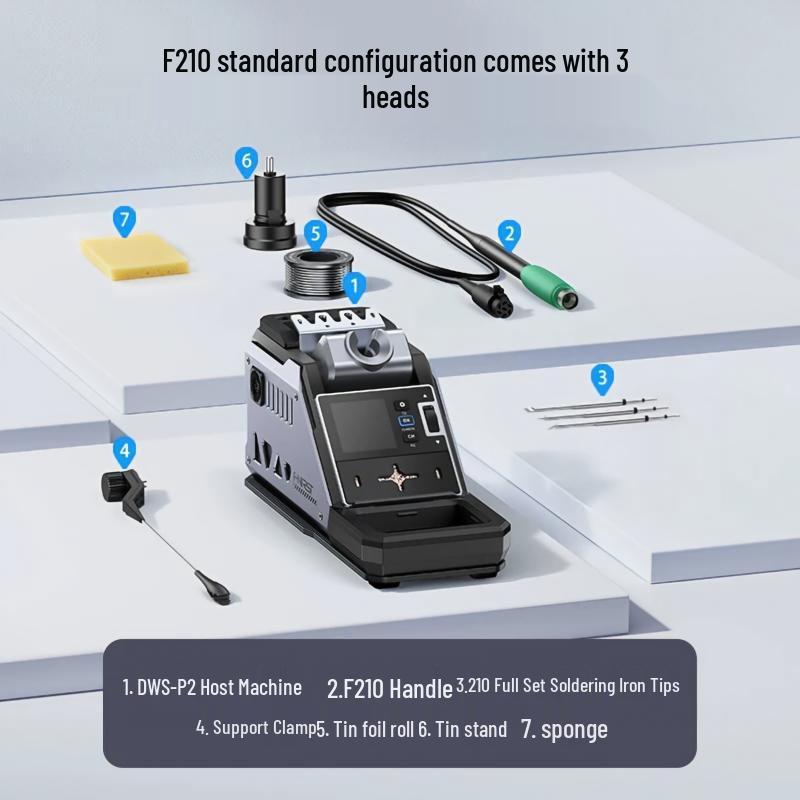 FNIRSI DWS-P2 Constant Temperature 245 Soldering Station DIY Kit for Mobile Phone Repair with 210 Electric Soldering Iron