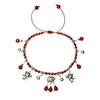 Imitation Agate Anklet Female Summer Bell Red Rope Twelve Zodiac Life Foot Chain Retro Ethnic Style Safety Lock