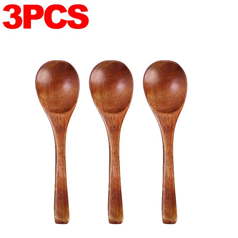 1/20x Reusable Wooden Spoons for Dinner Coffee Milk Dessert Home Kitchen Spice Condiment Salt Sugar Spoon Tableware Accessories