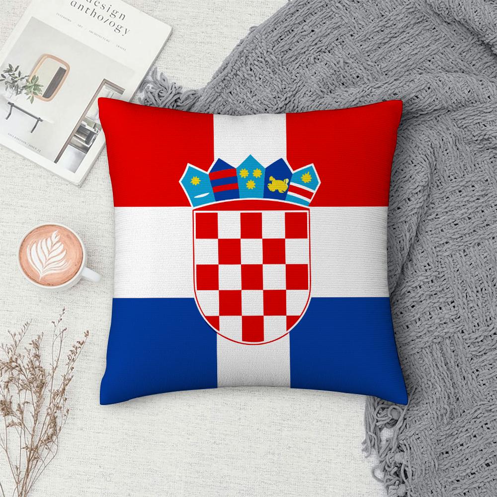 Republic of Croatia Pillow Case Sofa Decorative Home Double-sided Print Plush Square Throw Pillow Covers Cushion Decor Cover