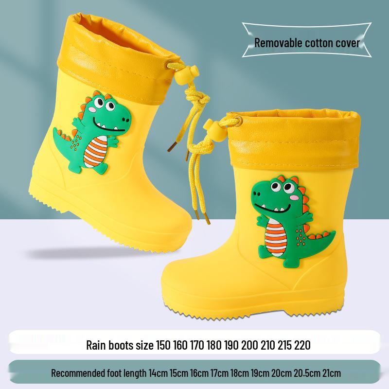 Kids' Non-slip Waterproof Cartoon Rain Boots with Drawstring