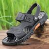 First layer cowhide sandals summer new men's platform non-slip shoes driving middle-aged cool slippers 2025