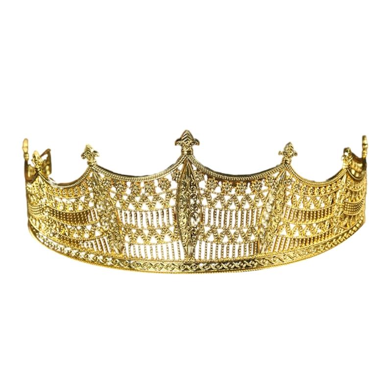 

Wedding Arabian Style Crown for Male Female Makeup Crown for Festives Party Teens Halloween Performances Headpieces