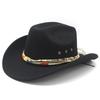 Traditional Western Wool Felt Hat With Large Brim For Outdoor Fashion And Sun Protection