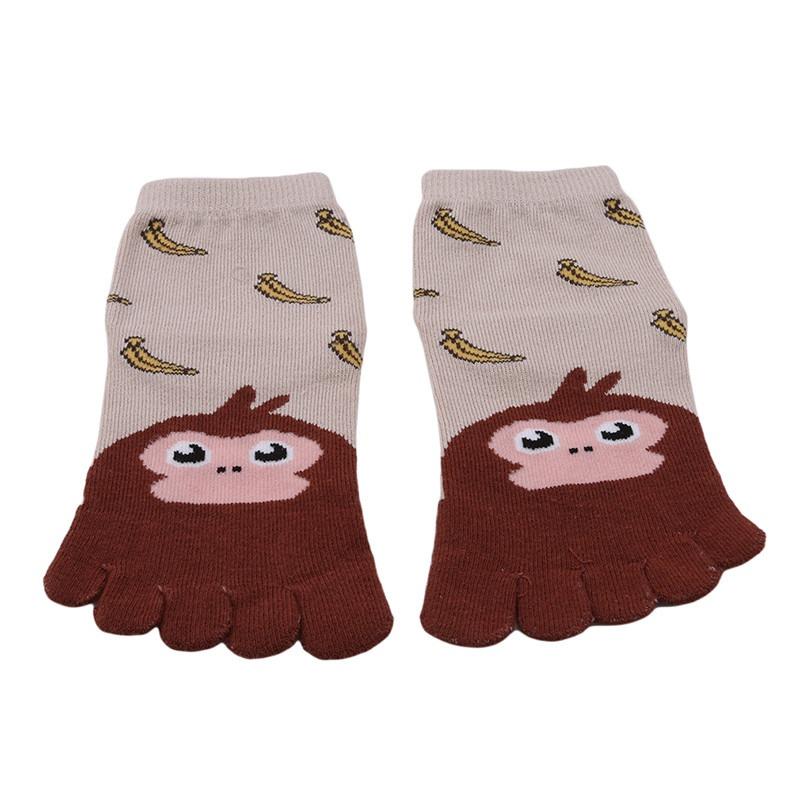 Kids Toe Socks Cute Cartoon Animal Dog Cat Ankle Crew Five Finger Socks for Girls and Boys