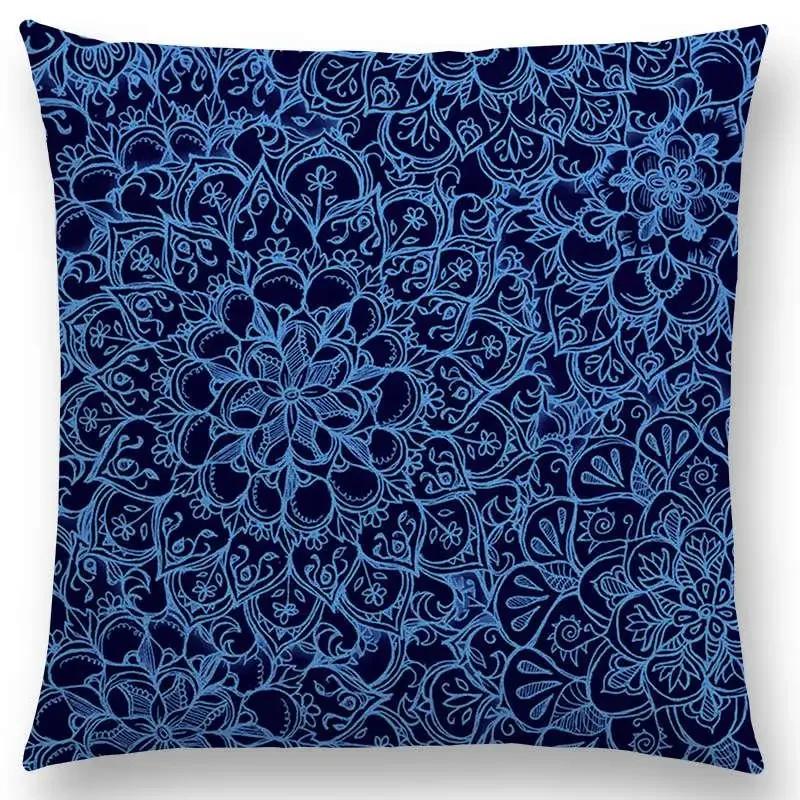 

Новый Красивый Лист Цветок Великолепный Цветочный Дудл Красочный Декоративный Узор Мандалы Наволочка для Подушки на Сиденье Автомобиля Диванная Наволочка 66x66cm золотистый