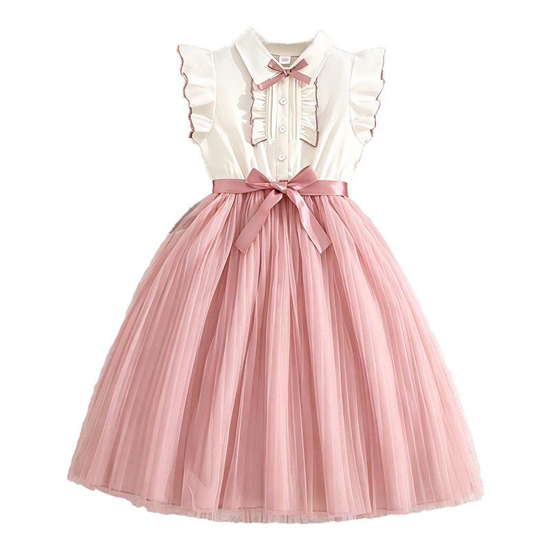Summer New Style Cute Mesh Princess Dress With Waist-Cinching And Slimming Effect For Girls And Older Children