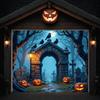Halloween Decor Outdoor Suitable Graveyard Scene Halloween Banner LED Light Haunted House For Event Background Outdoor Event