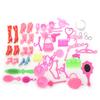 Heiß! 50 Stücke Zubehör Puppen Schuhe Tasche Spiegel Kleiderbügel Kamm Armband Spielzeug Set Nicht Wiederholbar