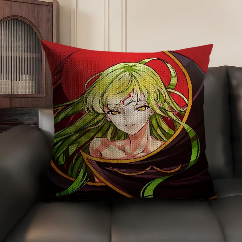 Classic Anime Code Geass Pillow Case Natural Linen Organic Fabric Double-Sided Printing Sofa Home Decor Gift Cushion Cover