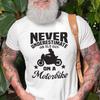 Grandpa Biker T Shirt Never Underestimate an Old Guy On a Motorbike Vintage Washed Unisex Soft Graphic Top For Everyday Wear