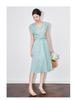Light Luxury French Slimming Irregular Ruched Waist Tie Dress - Women's Summer Fashion