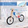 Children's Balance Bike, No Pedals, Adjustable PU Saddle, Ages 3-5, up to 50 kg, Natural Wood