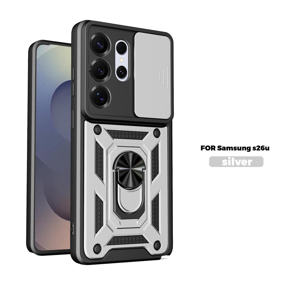 For Samsung Galaxy S26 Ultra Case Galaxy S26 Plus S26 S26+ Magnetic Ring Holder Armor Phone Case Slide Camera Protect Back Cover