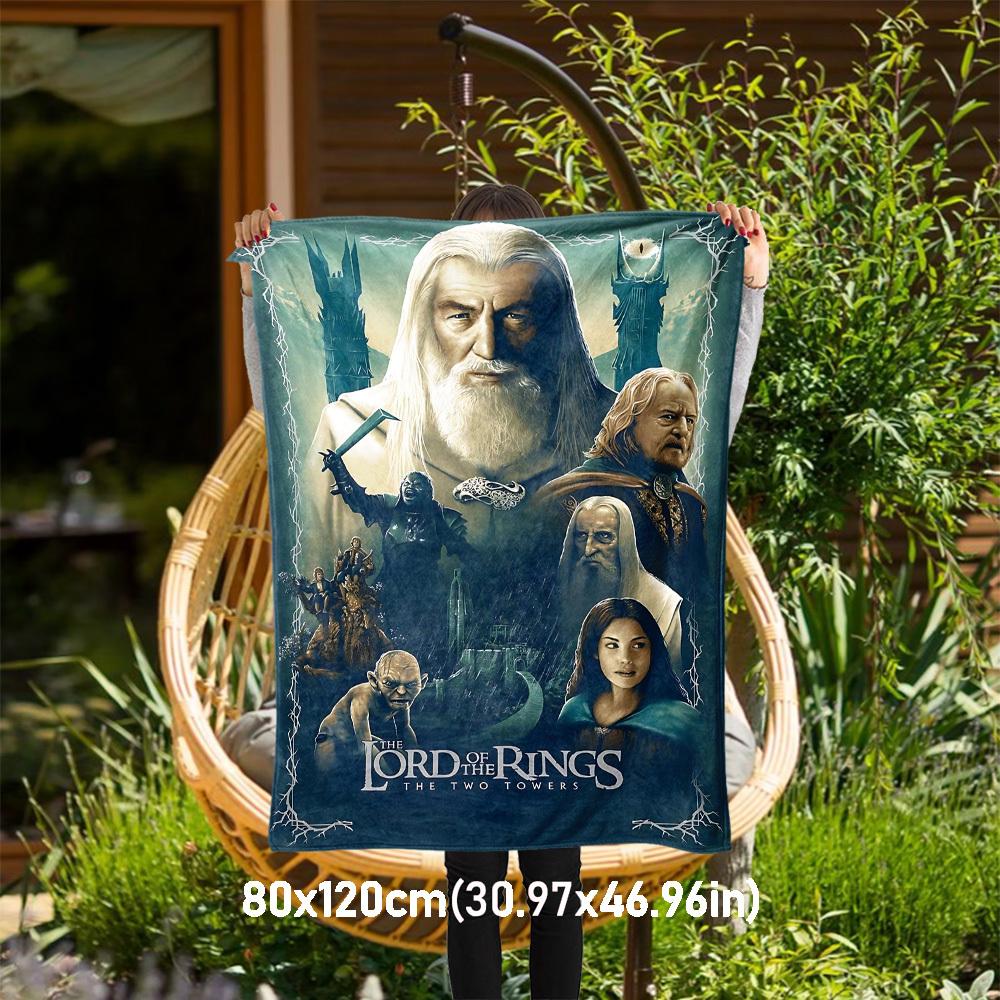1pc Gandalf, Saruman, Arwen  - Throw Blanket, Soft, Flannel Blankets, Living Room,  All Seasons Use-1021074 80x120cm