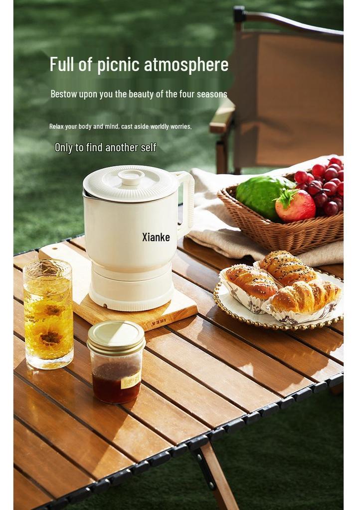Compact and Portable Travel Electric Folding Kettle - Stainless Steel Multi-functional Water Cup.