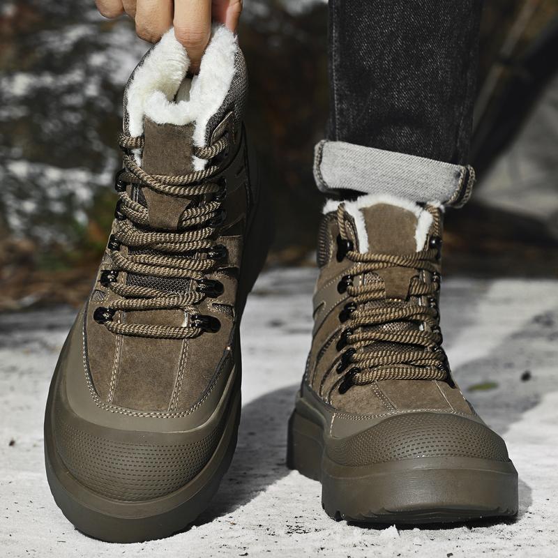 Warme Fleecegefütterte High-Top Winter Herren Wanderschuhe Outdoor Sports Laufschuhe Übergröße Lässige Sneakers für Herren