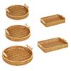 Waterproof Storage Basket Easy to Clean Organizer Basket Hand Woven Rattan Tray Versatile Home Organization Baskets