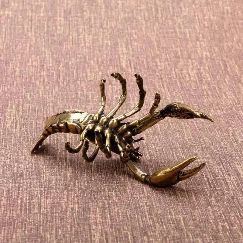 Reine Kupfer Hummer Anhänger Massivguss Tee Haustiere Antike Sammlungen Miniaturen Zuhause Vintage Messing Tierfiguren Handwerk
