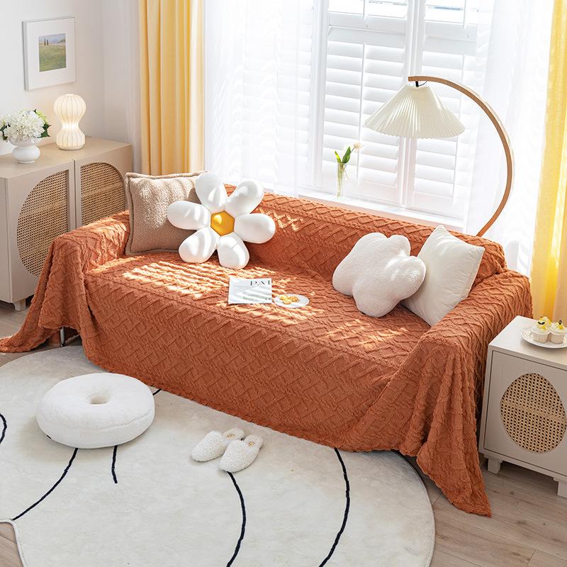 Зимний полный комплект, плюшевый чехол для дивана, новый полный чехол, чехол для подушки, ленивый простой диван 180*130cm