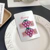 Korean Style Fruit Embroidery Hair Clip for Girls - Cherry, Grape, Apple Design