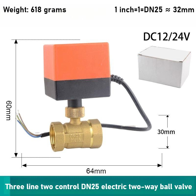 Electric Copper Two-way Ball Valve DN15 20 25 32 40 50 Three Wire Two-point Control 220V 12V 24V Electric Ball Valve