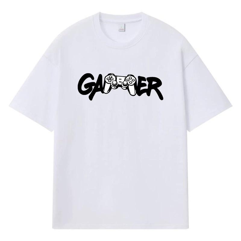 2026 Game Controller Printed Graphic Streetwear Y2k Harajuku Clothes 100% Cotton T Shirt Casual Oversized Summer Men T-shirt