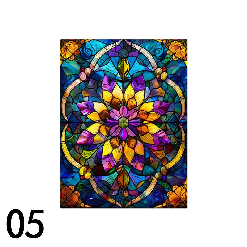 Colorful Stained Glass Film Self-adhesive Frosted Opaque Window Film Toilet Hotel Club Art Decoration Privacy Window Films