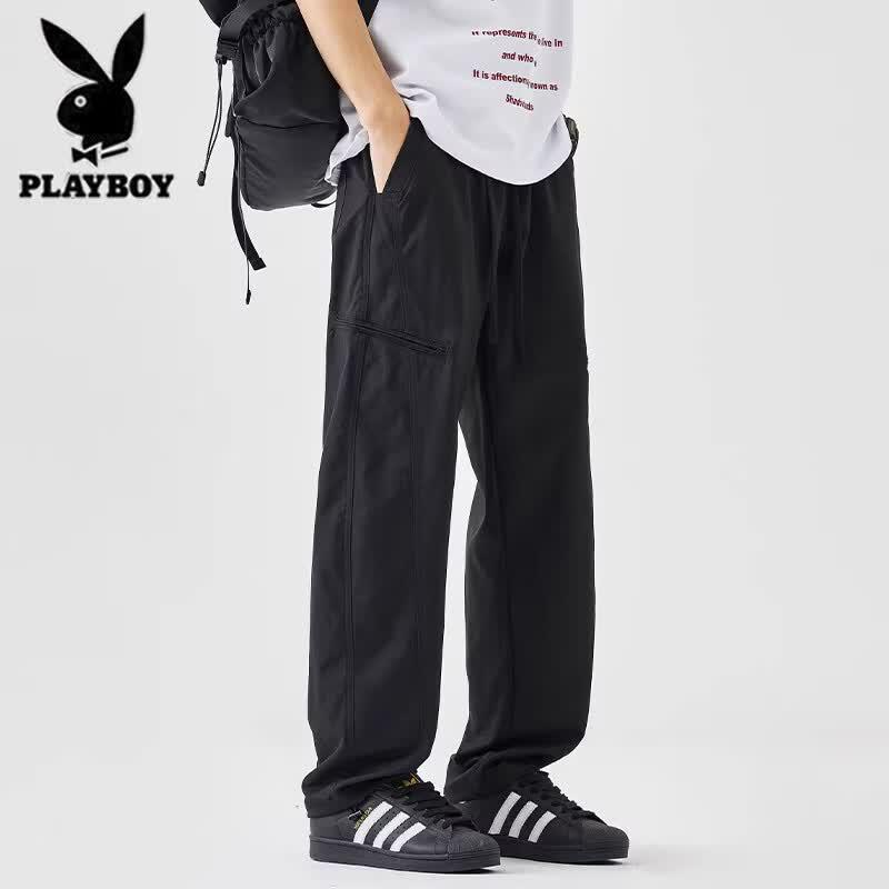 Playboy Men s Summer Ice Silk Loose Straight Pants L