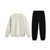 Li-Ning Round Neck Pullover Letter Print Long Sleeve Sweatshirt With Drawstring Cuffed Pants Casual Sports Set Unisex Sets AWDV031-6+AKLU939-4