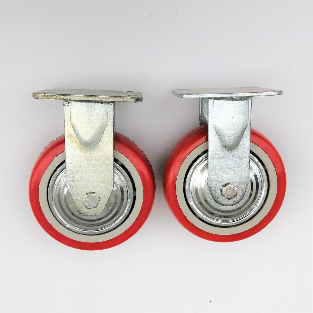 Schwerlast-Lenkrolle aus rotem Gummi im koreanischen Stil für Industriekarren