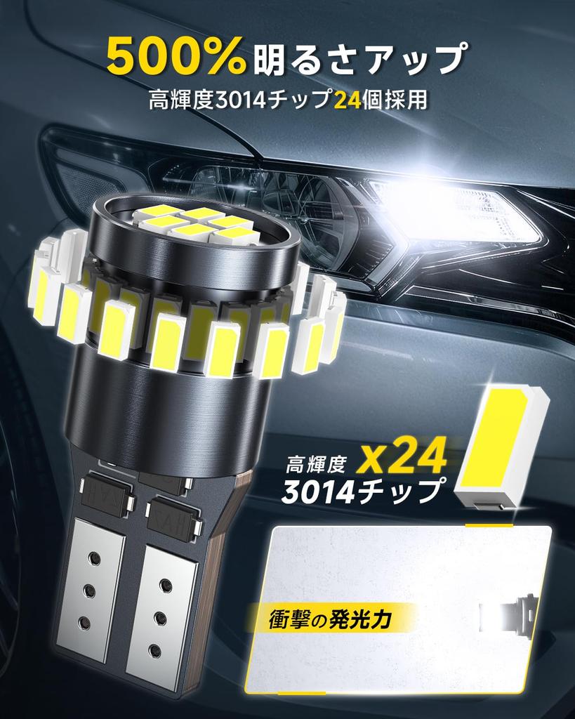 AUXITO T10 LED Explosive Light 5x Brighter White Position/License Lamp/Number