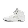 Air Jordan 5 Retro BG 'White Metallic' 2015 (Unisex) White / Black / Metallic Silver Kids' Basketball Shoes 440888 130
