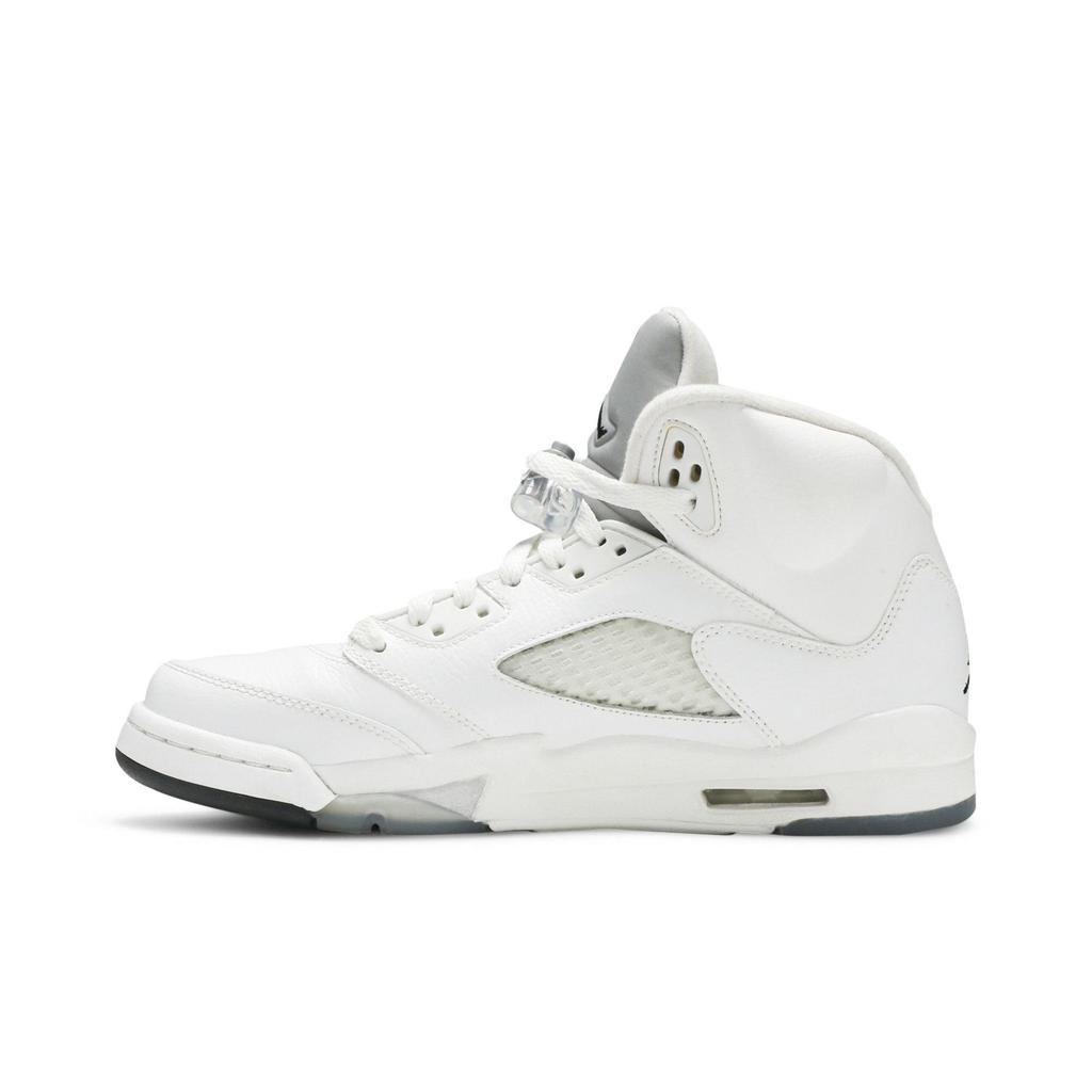 Air Jordan 5 Retro BG 'White Metallic' 2015 (Unisex) White / Black / Metallic Silver Kids' Basketball Shoes 440888 130