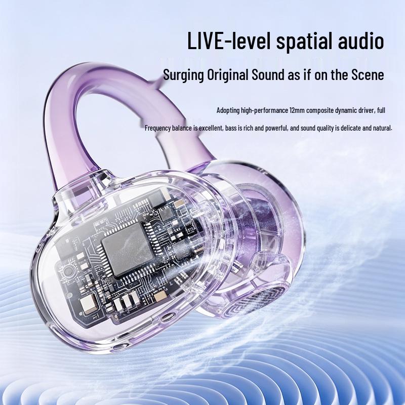 2025 High-Quality Wireless Bluetooth Ear Clip Earphones: Long Battery, In-Ear for Sports & Running