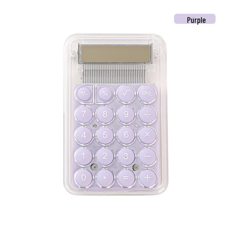 Mini Transparent Calculator, Candy Color, Creative Cartoon Design for Students and Offices