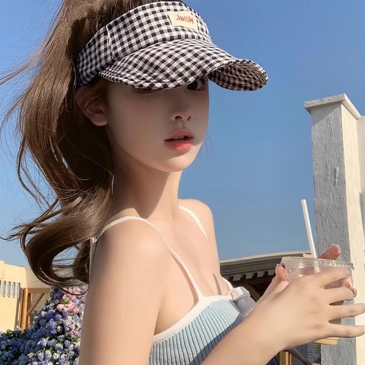 2025 Small Fresh and Sweet Bow Empty Top Hat Spring and Summer UV Protection Versatile Sunshade Sun Protection Cap