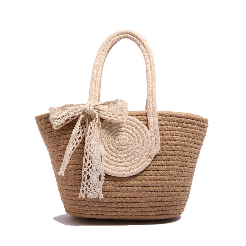 Handbag Beach bag Straw simple contrasting color New trendy temperament lady bag Woven bag