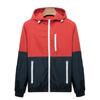 Windbreaker Men Casual Spring Autumn Lightweight Jacket   Hooded Contrast Color Zipper Up Jackets Outwear