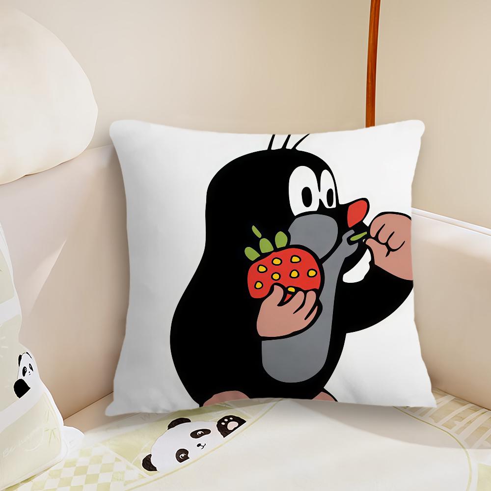 Animation Little MMole cushion cover Pillow Case Plush Fabric Soft Double Sided Print Sofa Cushion Cover Throw Pillow Covers