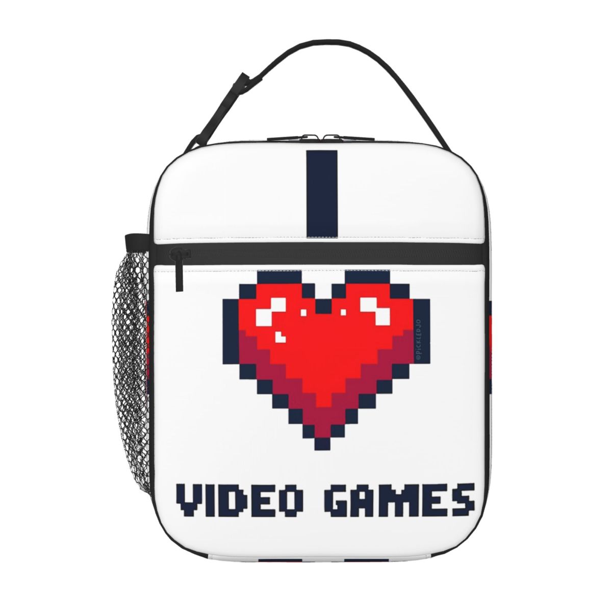 Sac à lunch isotherme I Heart Video Games pour enfants Sac isotherme d'école Boîte alimentaire thermique Sac fourre-tout Boîtes à lunch étanches Contenant One Size