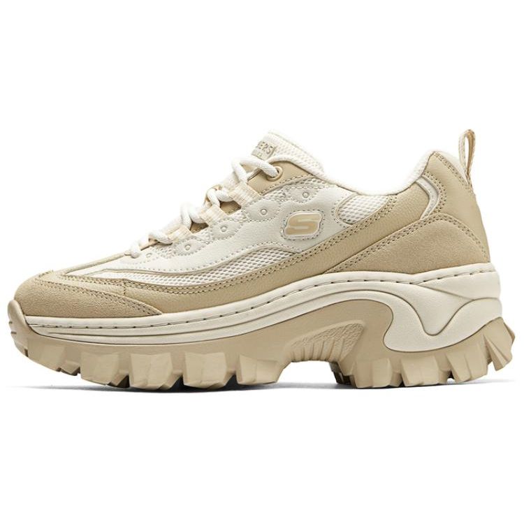 Skechers Street Series Faux Leather Fabric Honey Cake Shoes Thick Sole Comfortable Versatile Low Top Casual Shoes Women sneakers Brown 177233-TAN 37