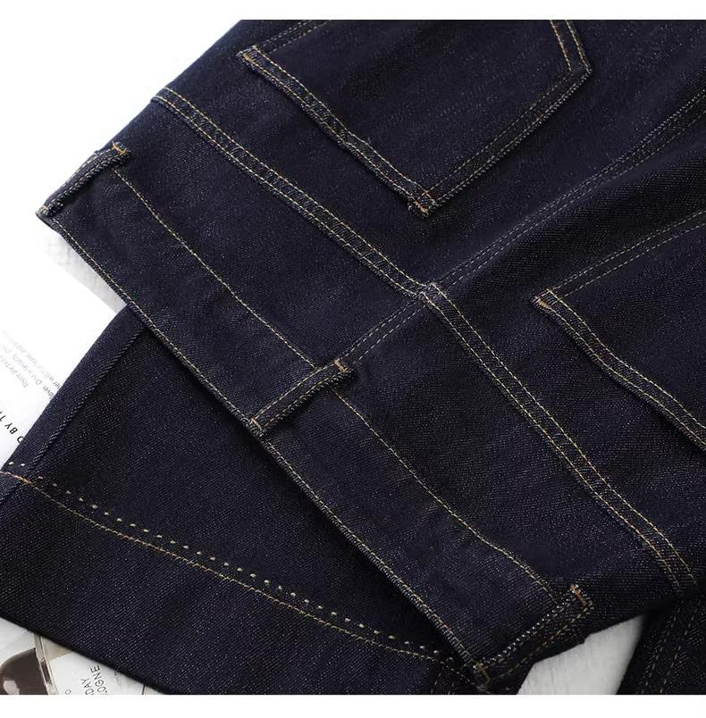 Women's High-Waisted Retro Denim Blue Cropped Wide-Leg Jeans, 2025 Spring/Autumn Collection