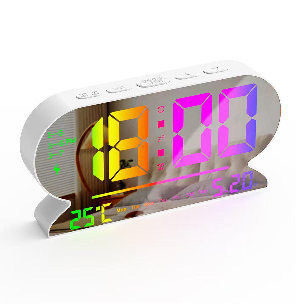 Multifunctional LED Digital Alarm Clock with Voice Control and Temperature Display Plug-in Version